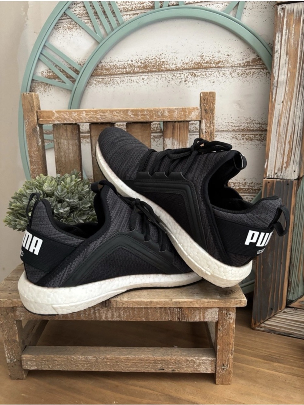 PUMA Mega Nrgy Knit Running Size 8 Sneakers Athletic Shoes 191095-01 Heather
